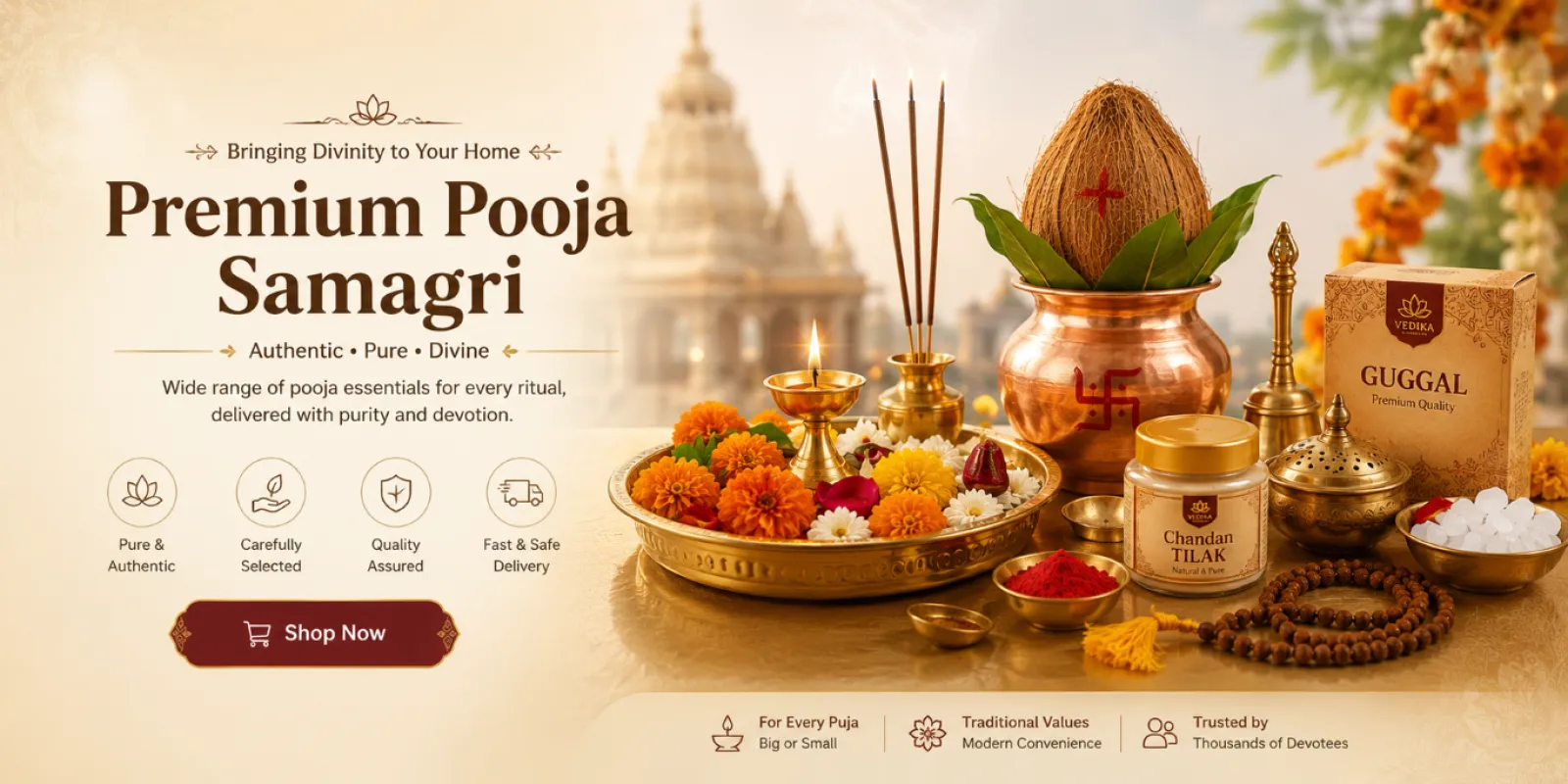Vedika Divine Store ad banner